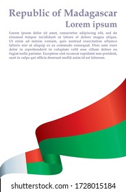 Flag of Madagascar, Republic of Madagascar. Template for award design, an official document with the flag of Madagascar.