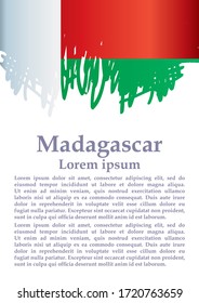 Flagge Madagaskars, Republik Madagaskar. Vektorgrafik für Grafik- und Webdesign.