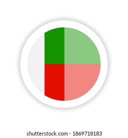 Bandera de Madagascar. Icono de redondeo.