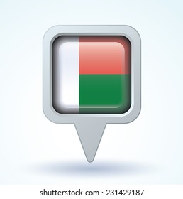  Flag of Madagascar, vector illustration