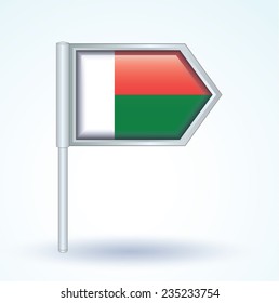 Flag of Madagascar, vector illustration