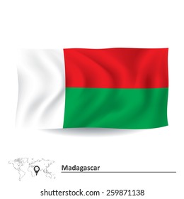 Flag of Madagascar - vector illustration