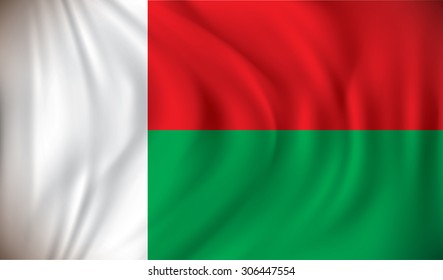 Flag of Madagascar - vector illustration
