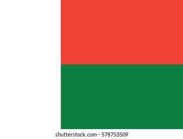 Flag of Madagascar vector illustration