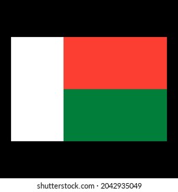 
Flag of Madagascar vector illustration on black background
