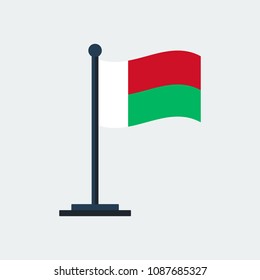 Flag Of Madagascar.Flag Stand On White Background. Vector Design