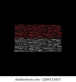 flag made of the inscriptions "Indonesia"