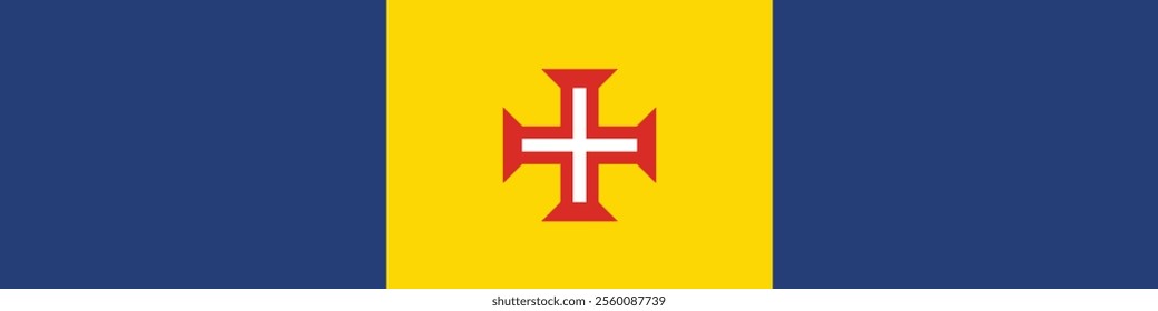 Flag of Madeira. Madeira banner. Madeira flag long banner digital vector illustration.