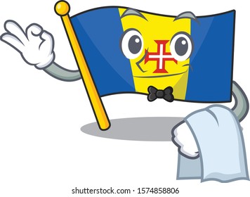 Flag madeira Character on A stylized Waiter look