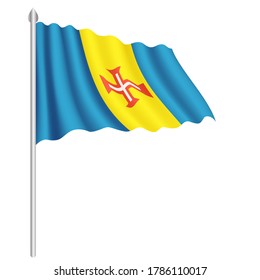 Flag of Madeira country isolated on white background. EPS.file.