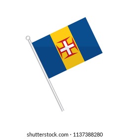 Flag of Madeira. Flag of Island. Flag of Territory. isolated on a white background.