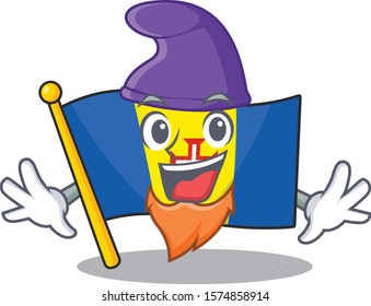 Flag madeira mascot cartoon style as an Elf