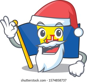 Flag madeira in Santa cartoon character design