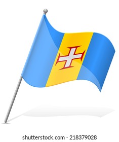 flag of Madeira vector illustration isolated on white background
