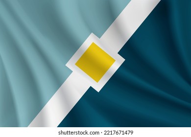 Flag of Madison, Georgia, USA. Realistic waving flag of Madison vector background.