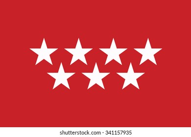 Flag of Madrid autonomous communities of the Spain. Vector illustration.