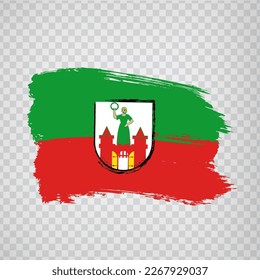 Flag of Magdeburg brush strokes. Flag Magdeburg is the city of Germany on transparent background for your web site design, app, UI.  EPS10.