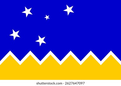 Flag of Magellan-chilean Antarctic Region. Magellan-chilean Antarctic Region flag official colors and proportion digital vector illustration.