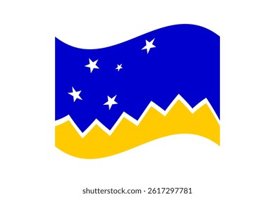 Flag of Magellan-chilean Antarctic Region. Magellan-chilean Antarctic Region wavy flag digital vector illustration. Fluttering flag.