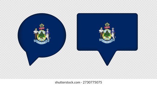 Bandera del estado de Maine en Speech Bubble.