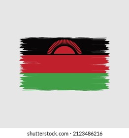 Flag of Malawi with brush style
