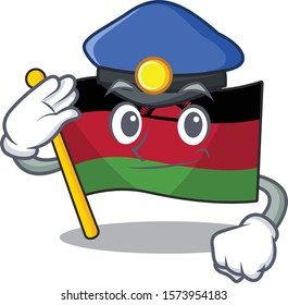 Flag malawi Cartoon character dressed as a Police officer
