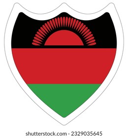 Flag of Malawi design shape. Malawi flag shape. 