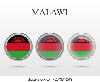 Flag of Malawi in the form of a circle