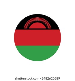  Bandera de Malawi aislada sobre fondo blanco