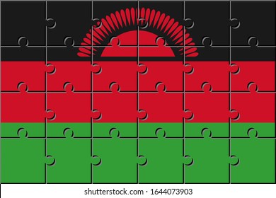 Flag malawi made with jigsaw puzzle pieces