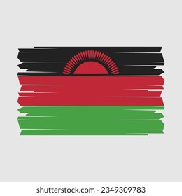 Flag of Malawi national country symbol vector illustration