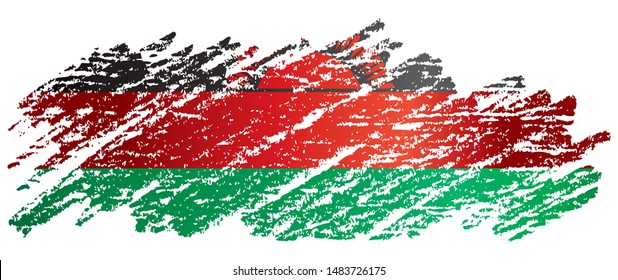 Flag of Malawi, Republic of Malawi. Template for award design, an official document with the flag of Malawi. Bright, colorful vector illustration.
