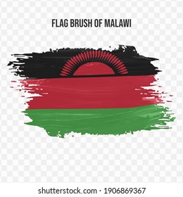 Flag Of Malawi in texture brush  with transparent background, vector illustration in eps file