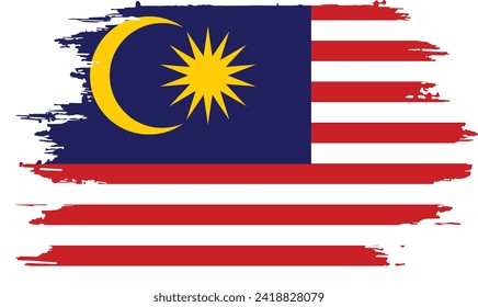 Flag of Malaysia Brush Effect Vector Illustration
