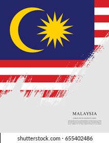 Flag of Malaysia, brush stroke background