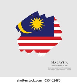 Flag of Malaysia, brush stroke background