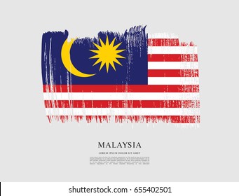 Flag of Malaysia, brush stroke background