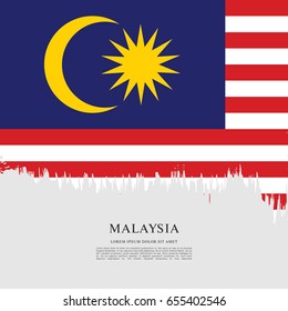 Flag of Malaysia, brush stroke background