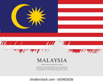 Flag of Malaysia, brush stroke background