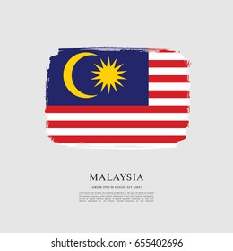 Flag of Malaysia, brush stroke background