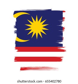 Flag of Malaysia, brush stroke background