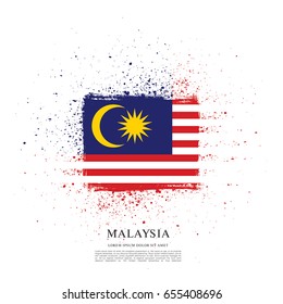 Flag of Malaysia, brush stroke background