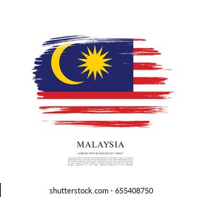 Flag of Malaysia, brush stroke background