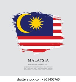 Flag of Malaysia, brush stroke background