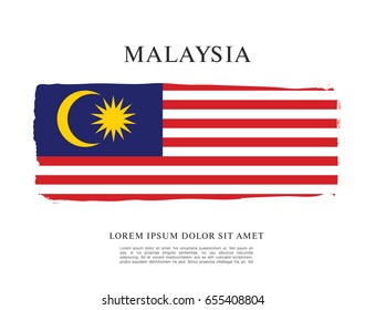 Flag of Malaysia, brush stroke background