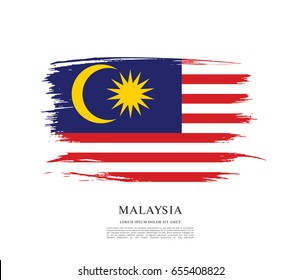 Flag of Malaysia, brush stroke background