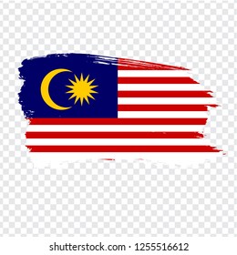 Flag  Malaysia from brush strokes.  Flag Malaysia on transparent background. Stock vector. Vector illustration EPS10.