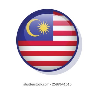 Flag Malaysia circle round frame vector design