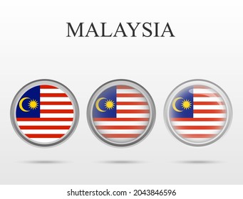 Flag of Malaysia in the form of a circle