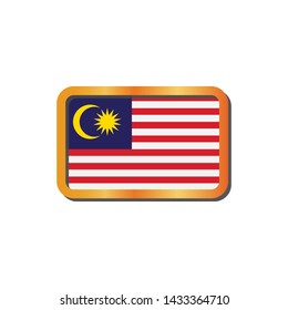 Flag malaysia in frame gold